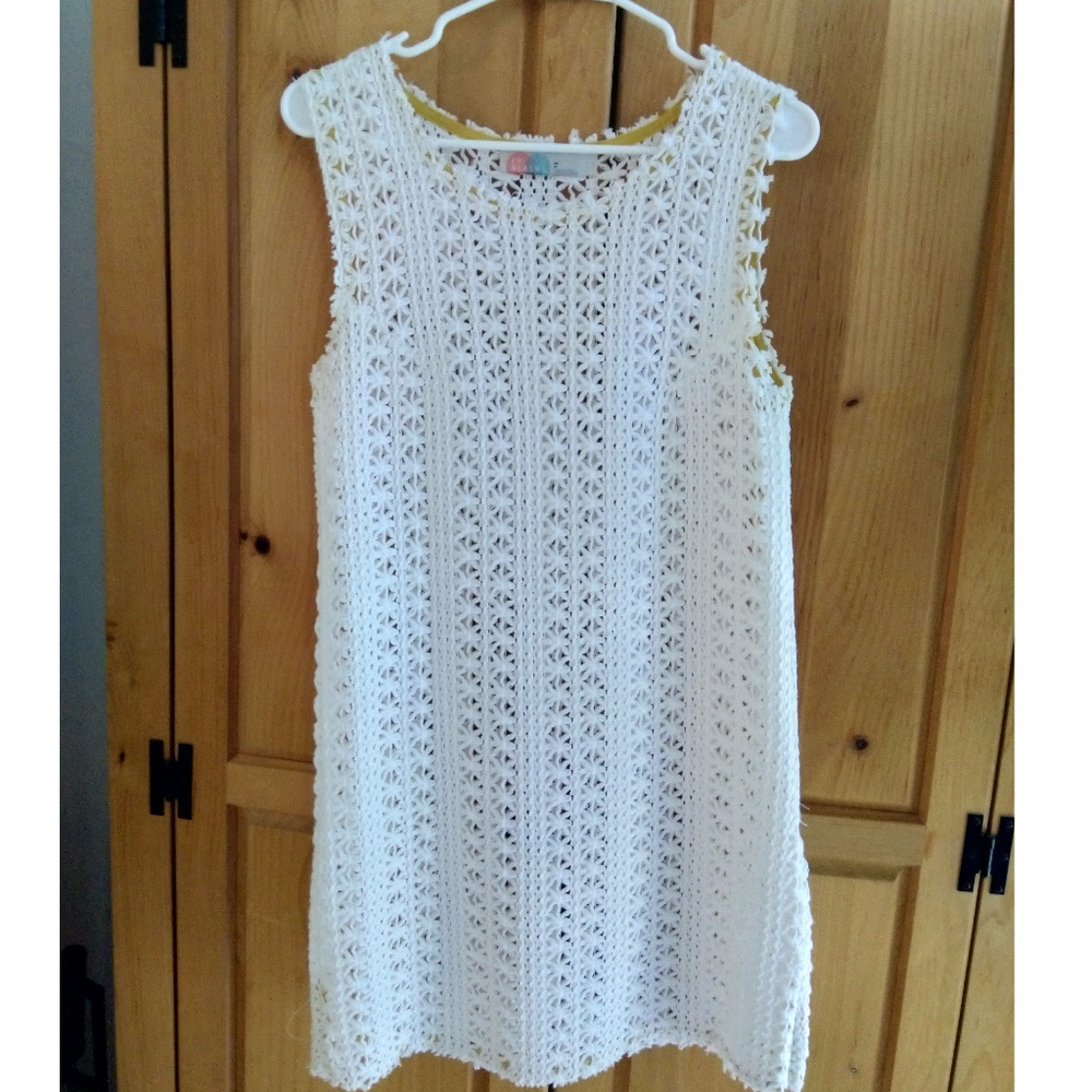 Free people white cotton crochet dress